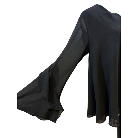 Women’s Black Formal Top Anthropologie She + Sky Blouse Size M - Picture 2 of 9